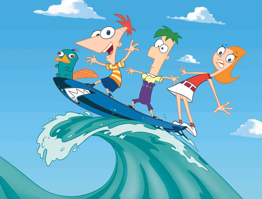 Phineas And Ferb Surfing Wallpaper
