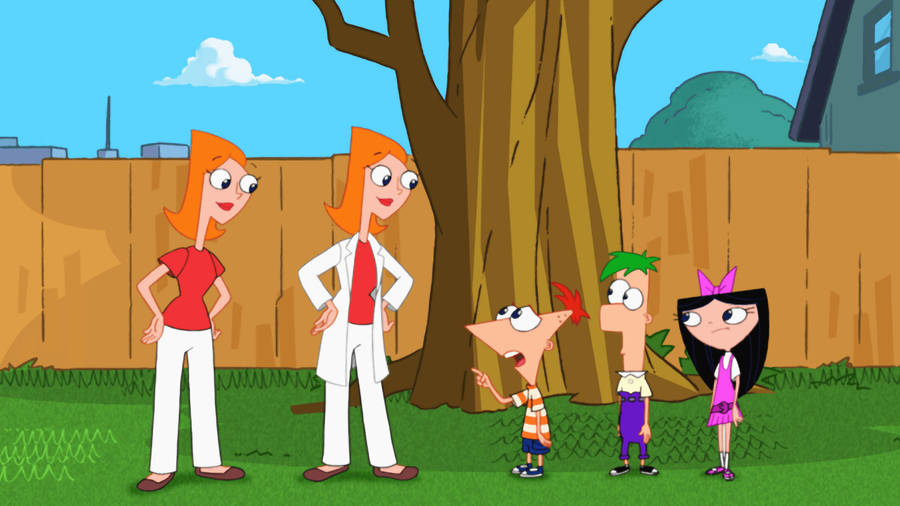 Phineas And Ferb With Adult Candace Wallpaper