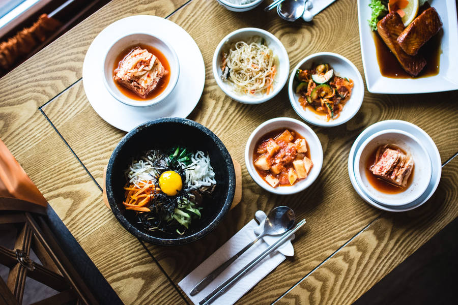 Pho Noodle Soup With Side Dishes Wallpaper