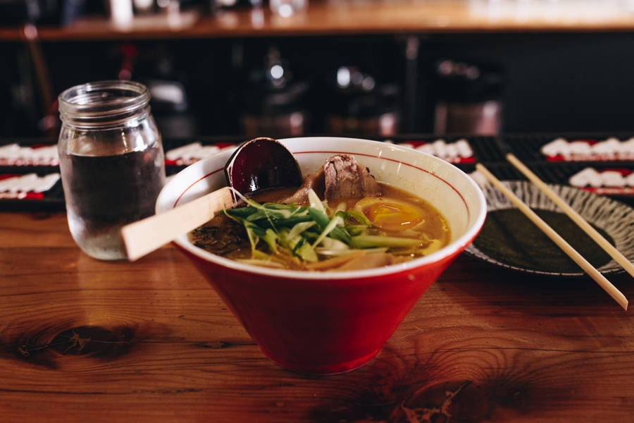 Pho Served In A Red Bowl Wallpaper