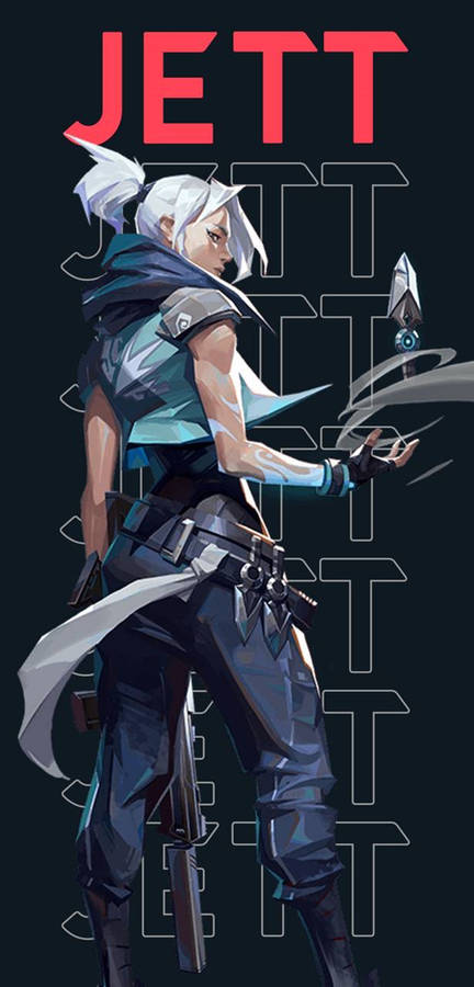 Phone Valorant Agent Jett Pattern Wallpaper