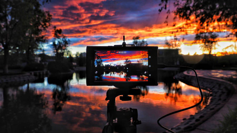 Photography Of Lake At Golden Hour Wallpaper