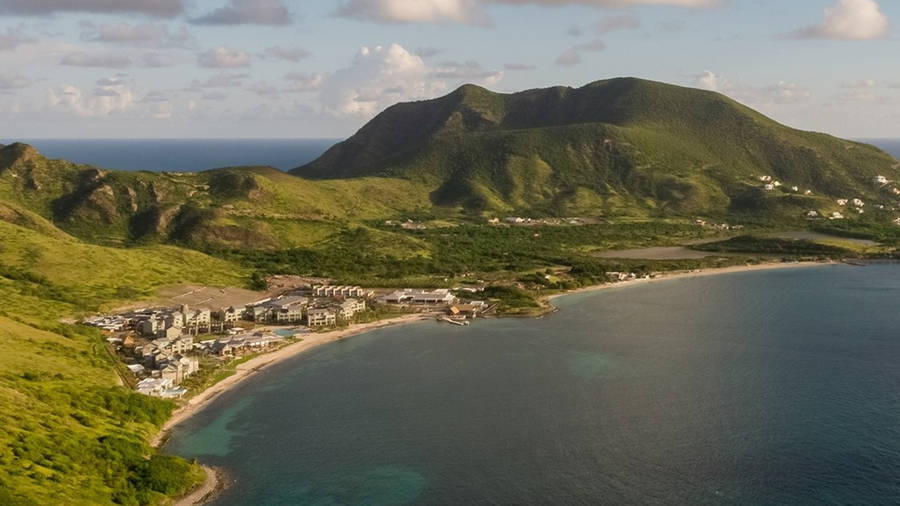 Picturesque Small Town Of St. Kitts And Nevis Wallpaper