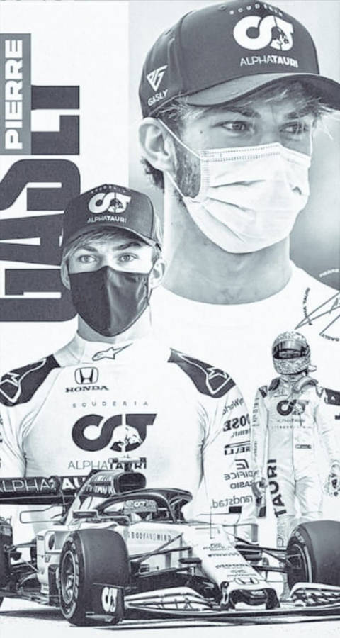 Pierre Gasly Monochrome Photo Montage Wallpaper