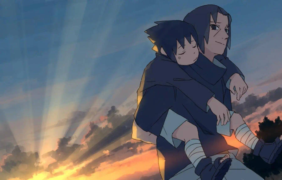 Piggy Back Rice Naruto Itachi Uchiha 4k Wallpaper