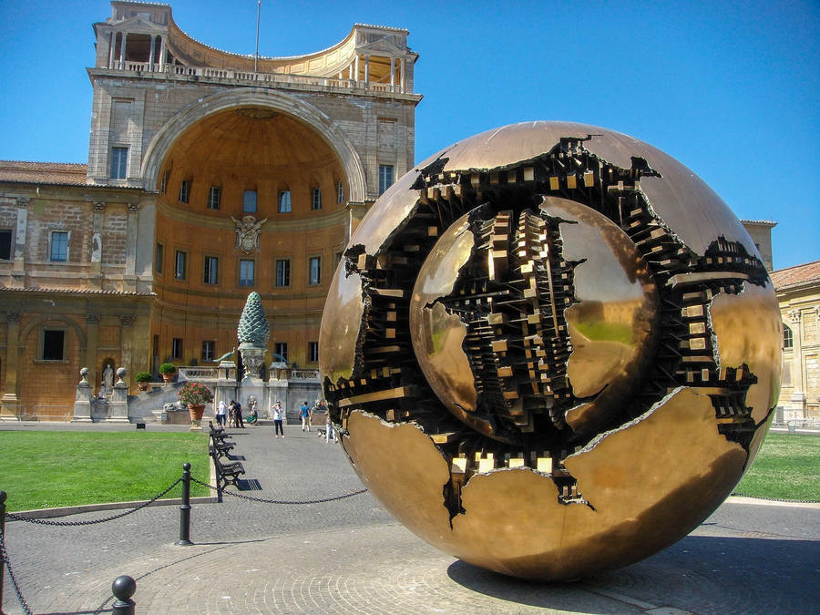 Pigna Courtyard In Vatican City Wallpaper