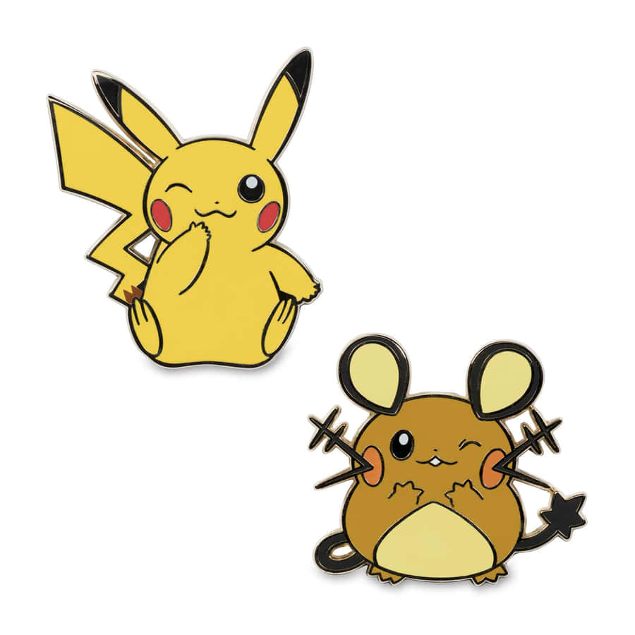 Pikachu And Dedenne Wink Wallpaper