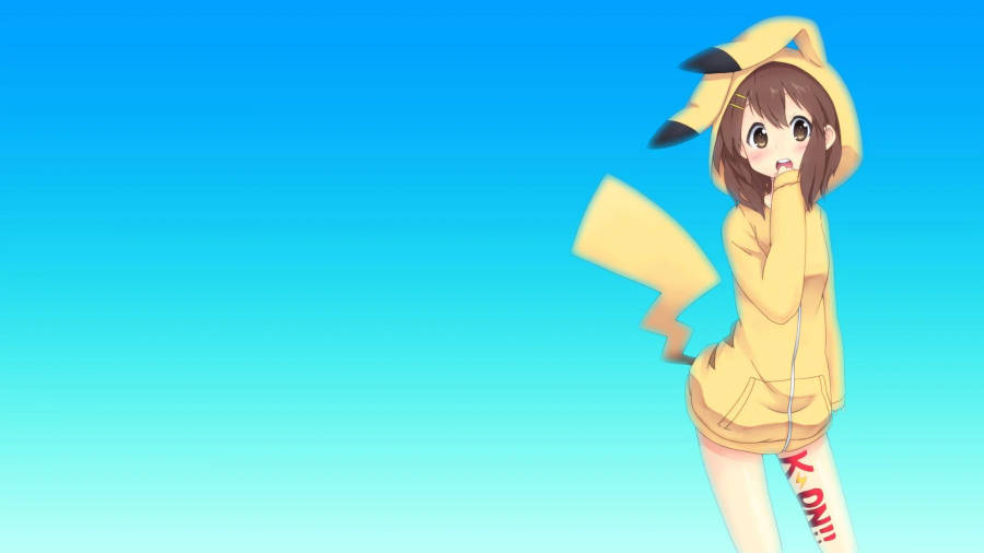 Pikachu Anime Girl Hoodie Wallpaper