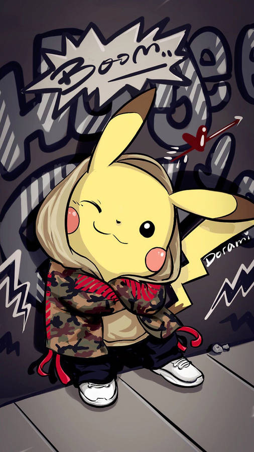 Pikachu With Graffiti Art Wallpaper