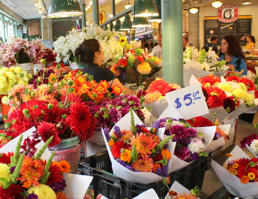 Pike Place Market Flower Arrangements Wallpaper