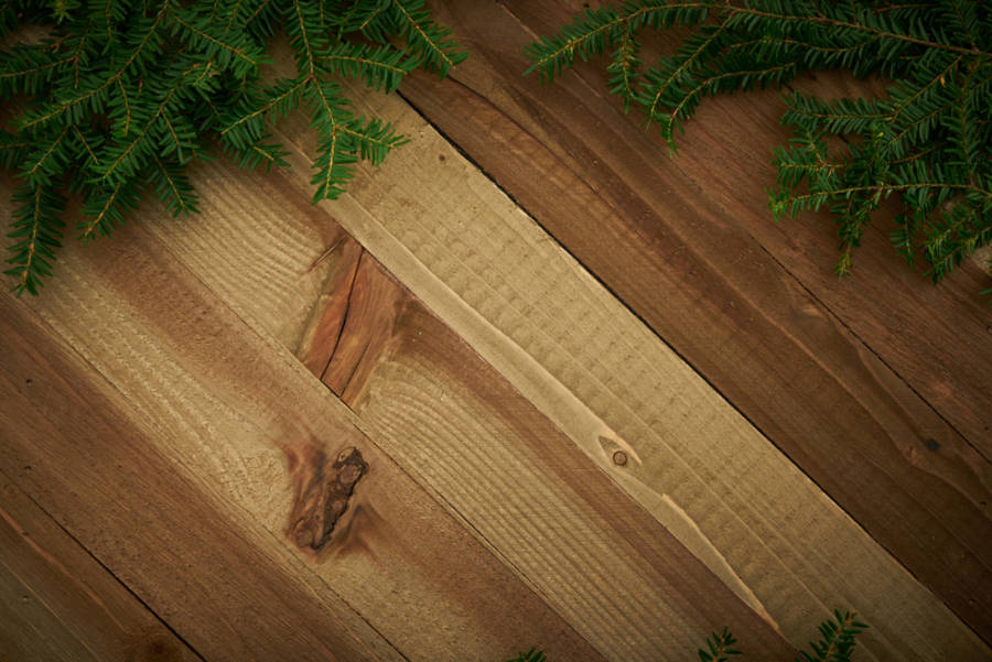 Pine Garlands Wood Texture Wallpaper