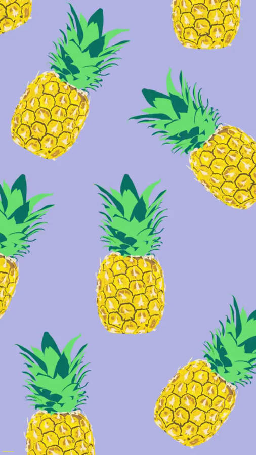 Pineapple Pattern In Purple Wallpaper