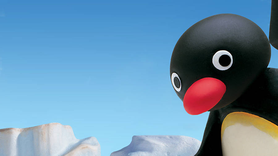 Pingu Peeking On The Screen Wallpaper