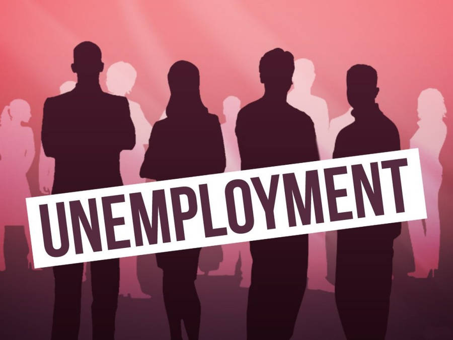 Pink Aesthetic Unemployment Illustration With Silhouettes Wallpaper