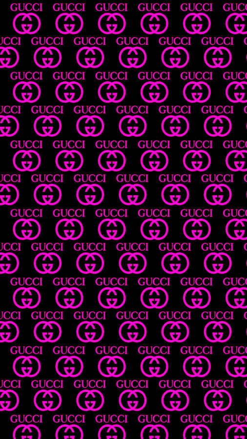 Pink And Black Gucci Pattern Wallpaper