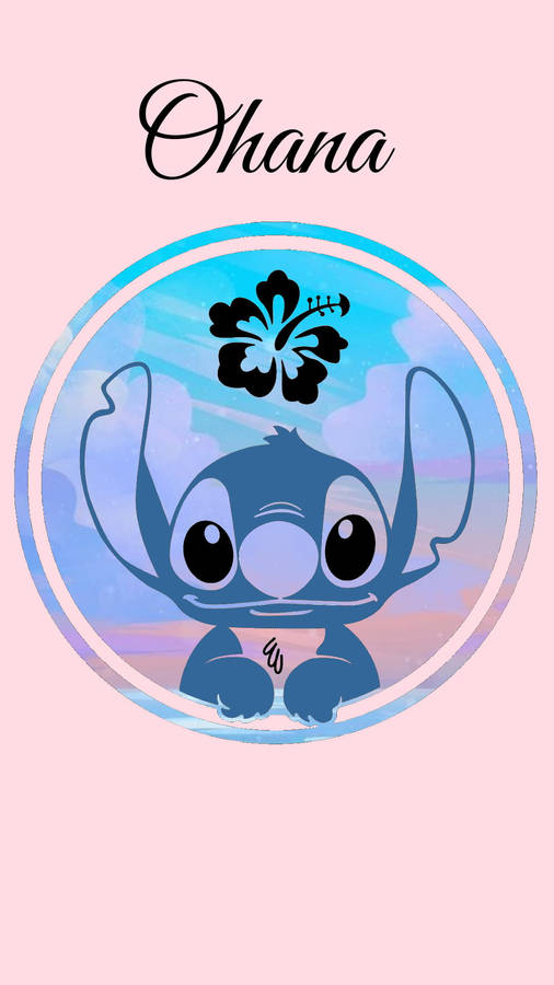 Pink And Blue Aesthetic Stitch Ohana Wallpaper