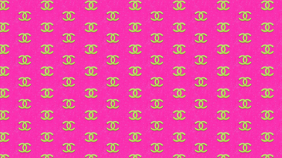 Pink And Yellow Chanel Logo Wallpaper