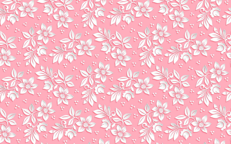 Pink Backdrop With Flower Patterns Wallpaper