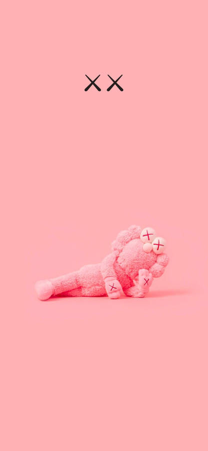 Pink Bff Kaws Figure Wallpaper