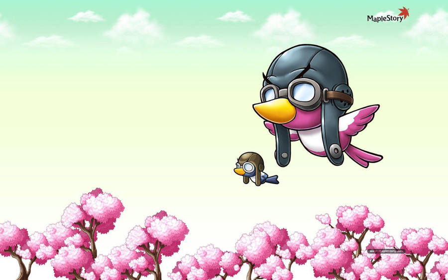 Pink Bird Maplestory Wallpaper