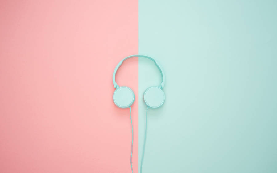 Pink Blue Headphones Pastel Aesthetic Tumblr Laptop Wallpaper