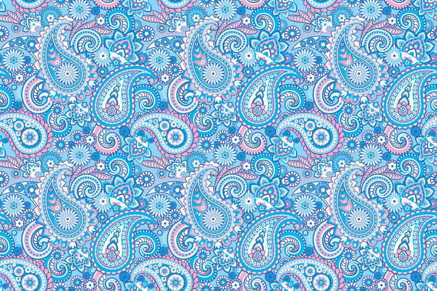 Pink Blue Paisley Wallpaper