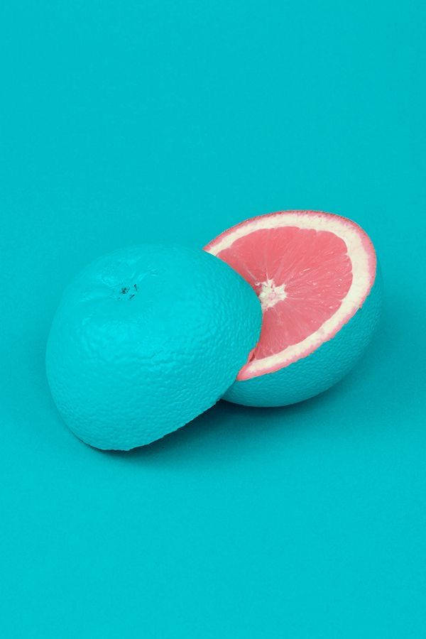 Pink Blue Slice Of Lemon Wallpaper