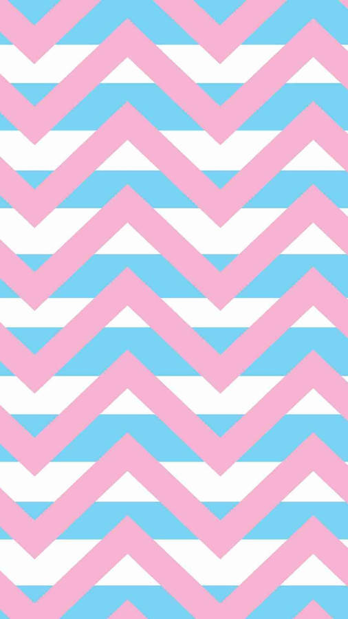 Pink Blue Zigzag Wallpaper