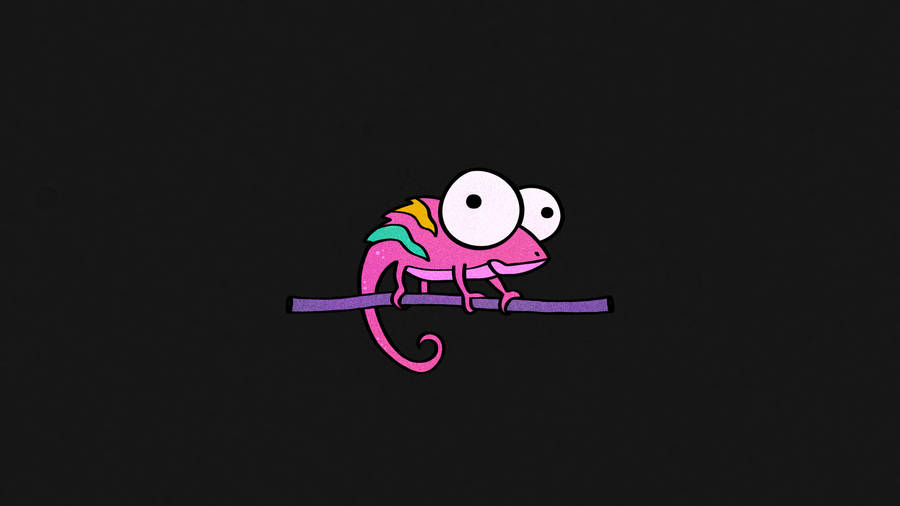 Pink Chameleon Minimalist Laptop Art Wallpaper