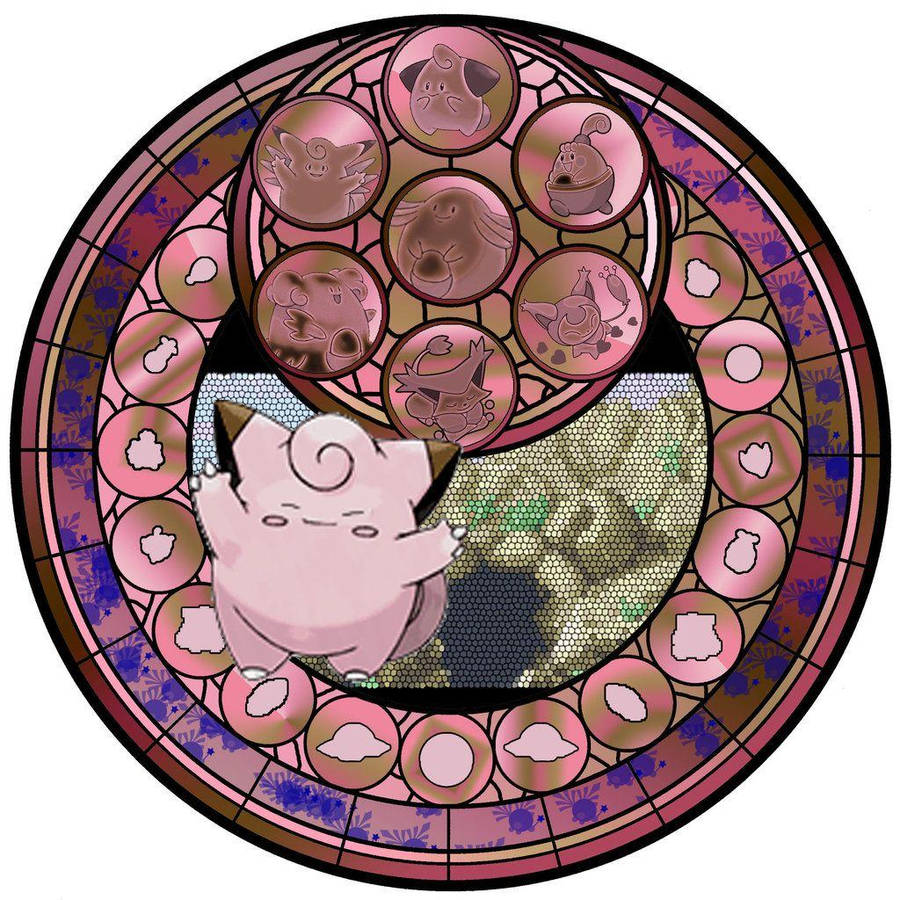 Pink Clefairy Pokémon Badge Wallpaper