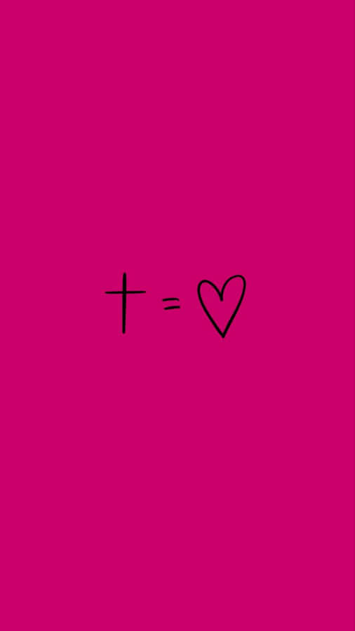 Pink Cross Generously Showing Divine Love Wallpaper