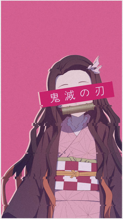 Pink Demon Slayer Aesthetic Nezuko Wallpaper