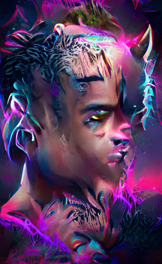 Pink Digital Art Of Cool Xxxtentacion Wallpaper