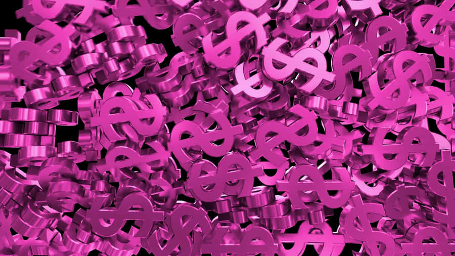 Pink Dollar Signs On Black Background Wallpaper