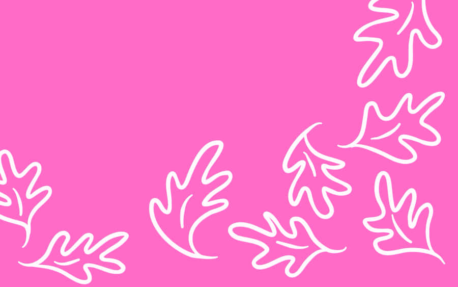 Pink Fall White Leaves Wallpaper