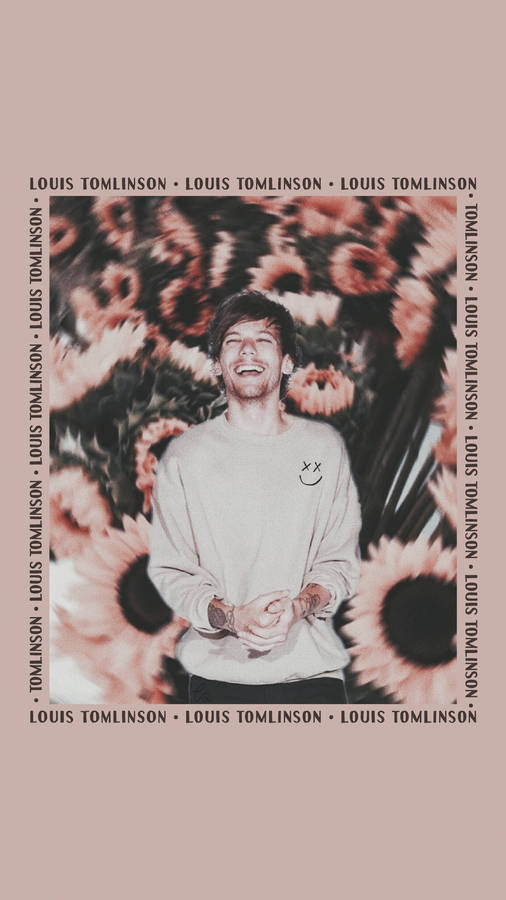 Pink Floral Aesthetic Louis Tomlinson Wallpaper