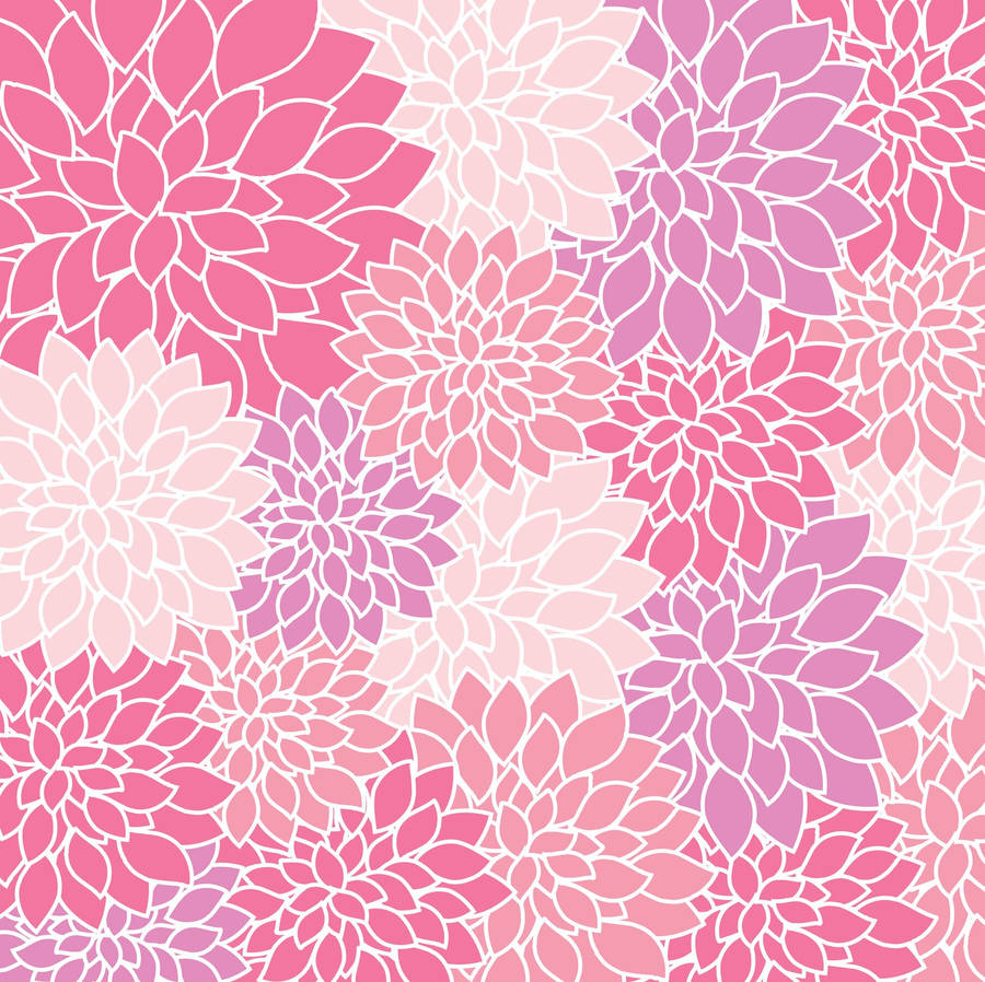Pink Floral Mosaic Wallpaper