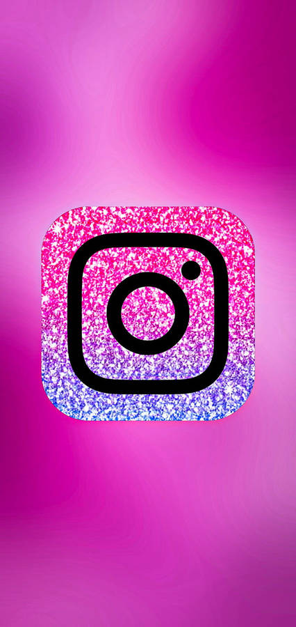 Pink Glitter Instagram Logo Wallpaper