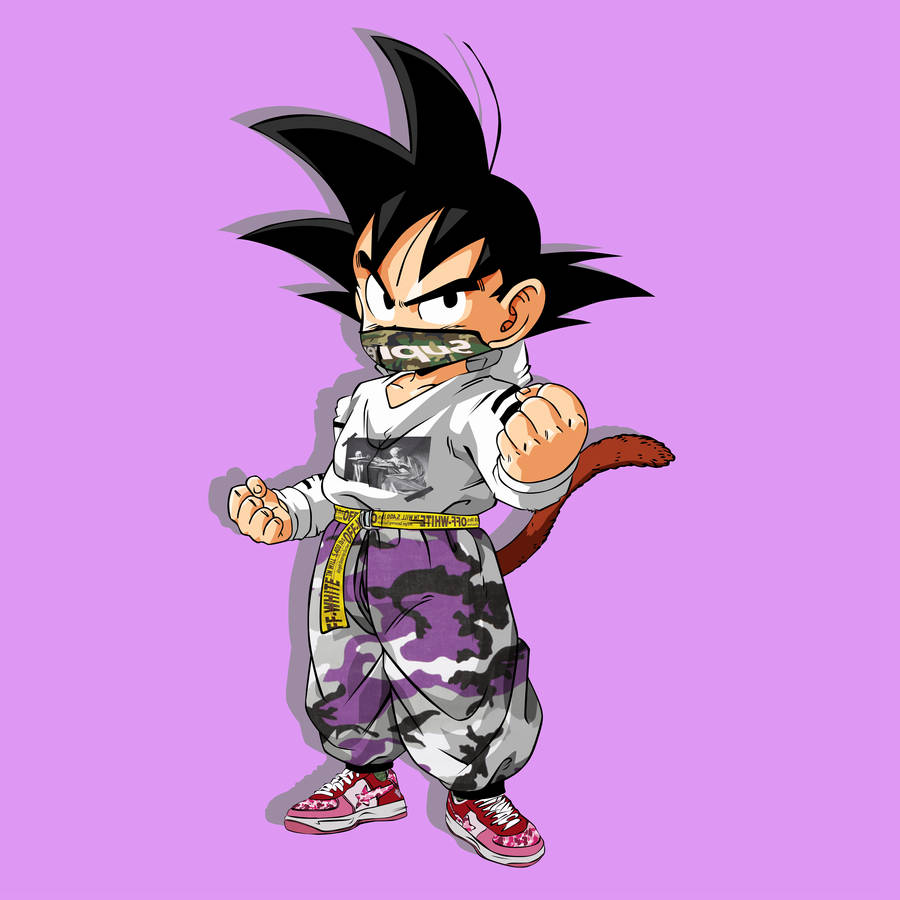 Pink Gohan Gangster Cartoon Wallpaper