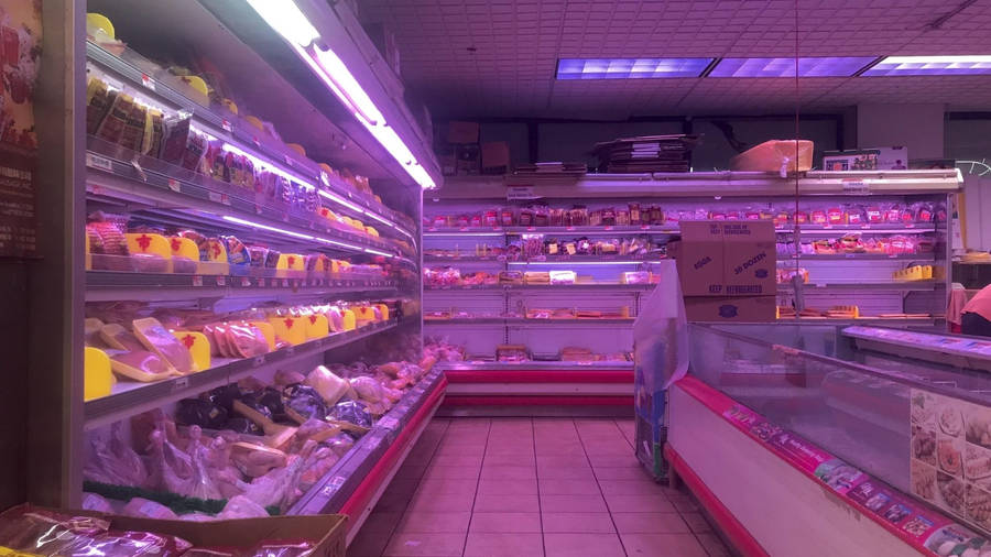 Pink Grocery Store Wallpaper