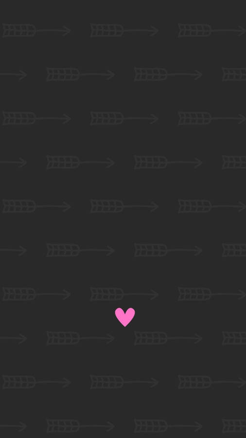 Pink Heart And Arrows Dark Girly Wallpaper