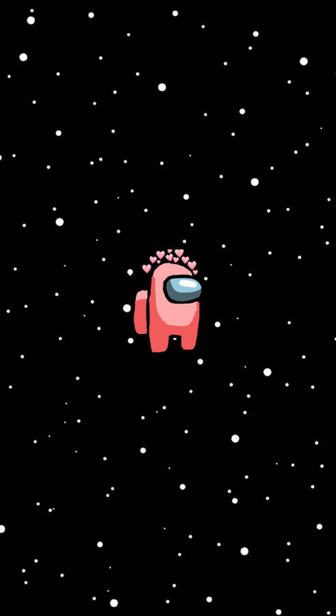 Pink In Space Among Us Iphone Wallpaper