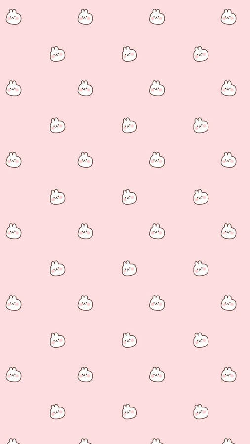 Pink Kawaii Bunny Seamless Pattern Wallpaper