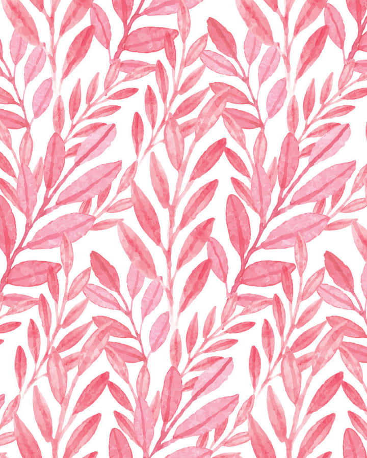 Pink Leaves On White Background Wallpaper