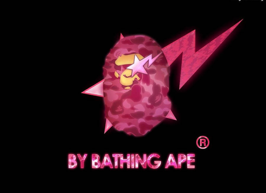 Pink Lightning Bape Logo Wallpaper