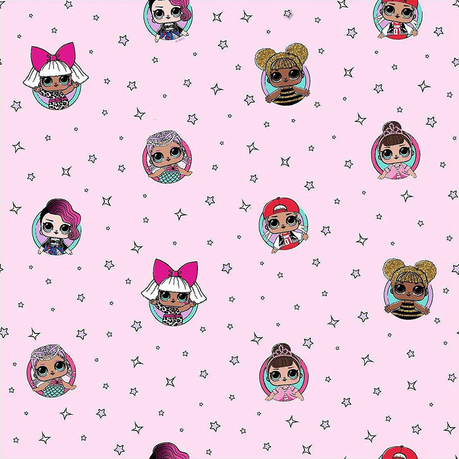 Pink Lol Dolls With Stars Wallpaper