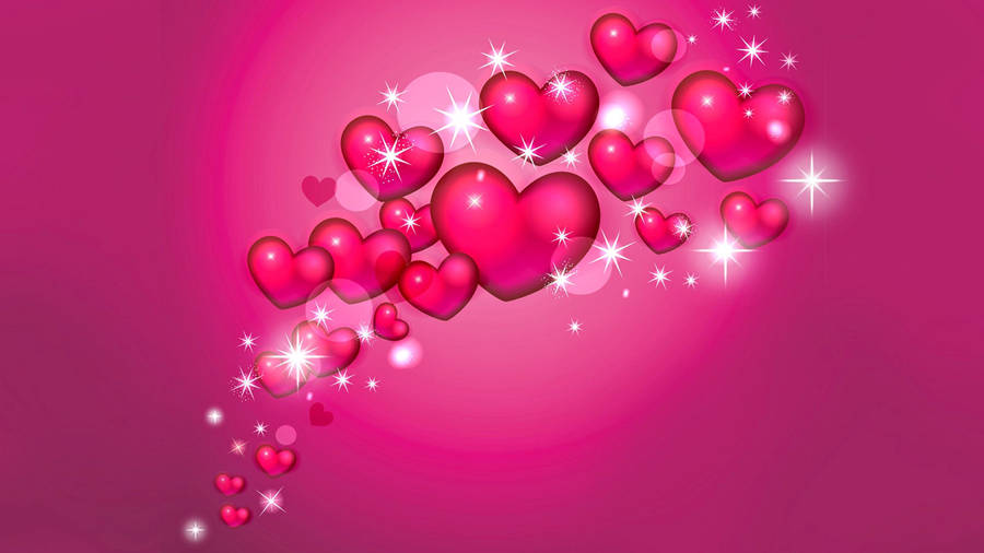Pink Love Heart Symbols Wallpaper