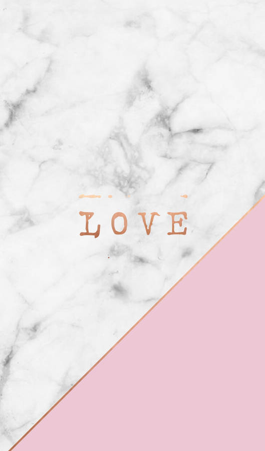 Pink Love On Black White Marble Iphone Wallpaper