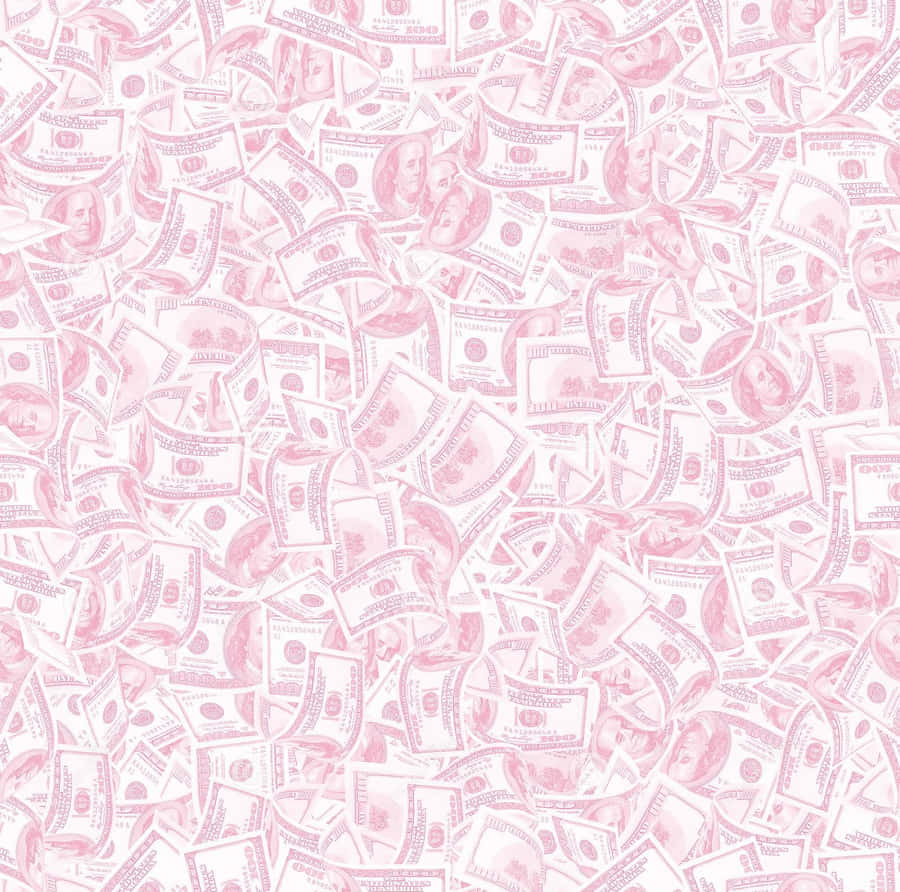 Pink Money Background With White Money Wallpaper