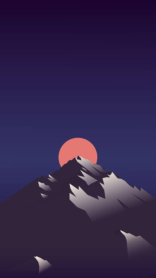 Pink Moon Minimalist Android Wallpaper